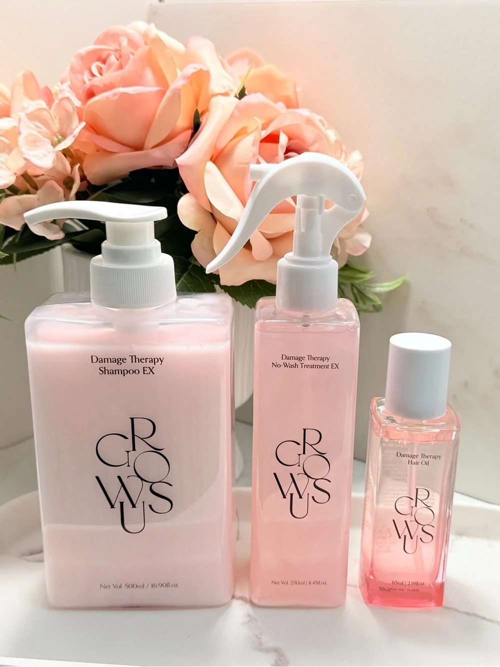 GROWUS Damage Therapy Pink Shampoo & Treatment Set